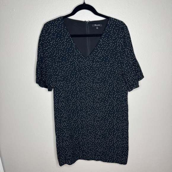 Madewell Polka Dot Shift Dress Knee Length 3/4 Sleeve Flowy - Picture 5 of 12